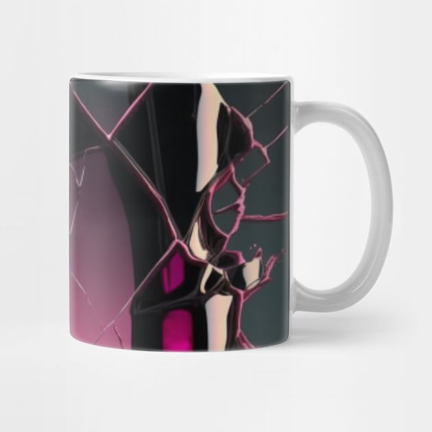 Glass crack pattern, with pattern, detailed, black, pink by KK-Royal